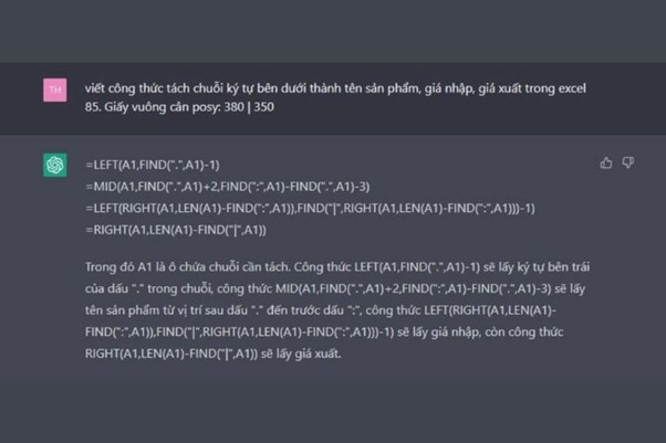 Hướng dẫn sử dụng ChatGPT trong học Excel